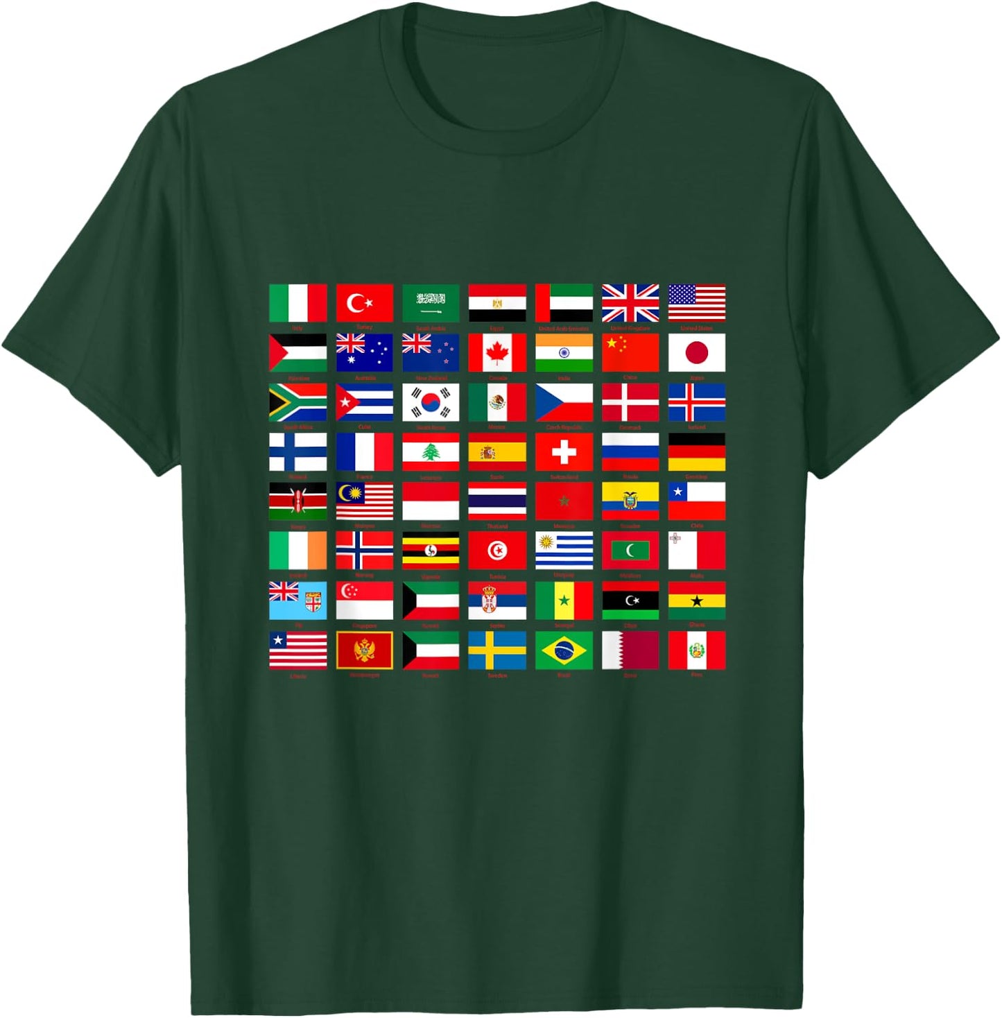 Flags of the Countries of the World Graphic Cool Designs T-Shirt - T-Shirt | Forest