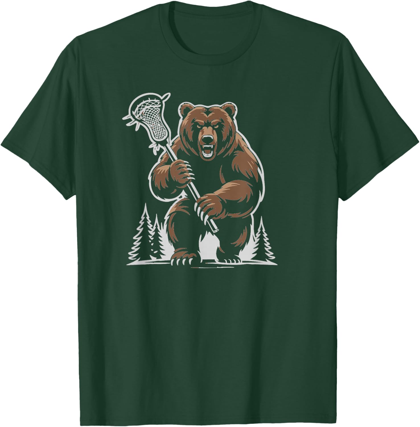 Bears Lacrosse Vintage Lax Mascot Team Lax Stick T-Shirt - T-Shirt | Forest