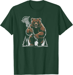 Bears Lacrosse Vintage Lax Mascot Team Lax Stick T-Shirt - T-Shirt | Forest