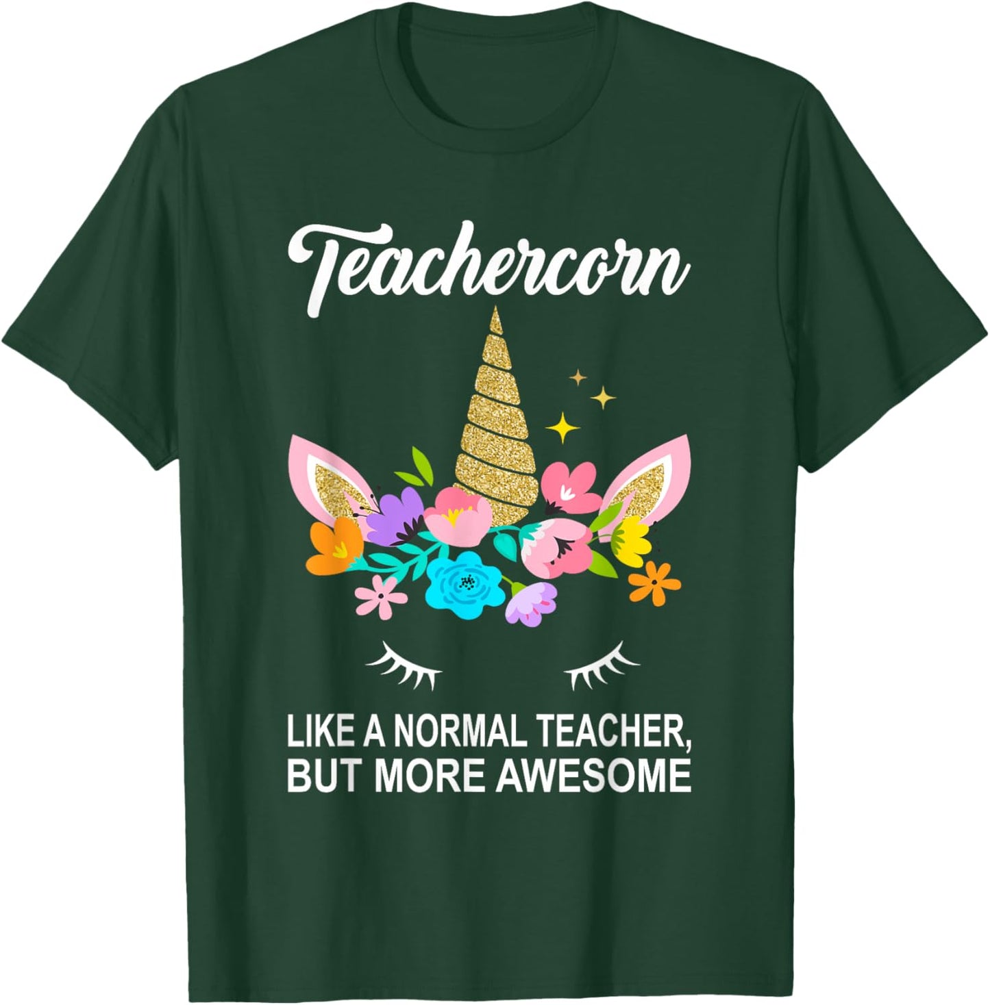 "Teachercorn" Cute Teacher T-Shirt - T-Shirt | Forest
