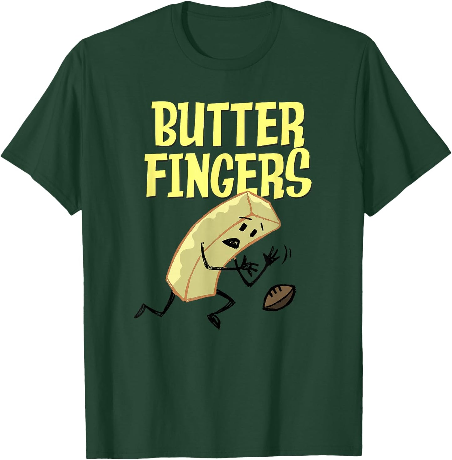 Trendy Graphic Butter Fingers Slippery Football T-Shirt - T-Shirt | Forest