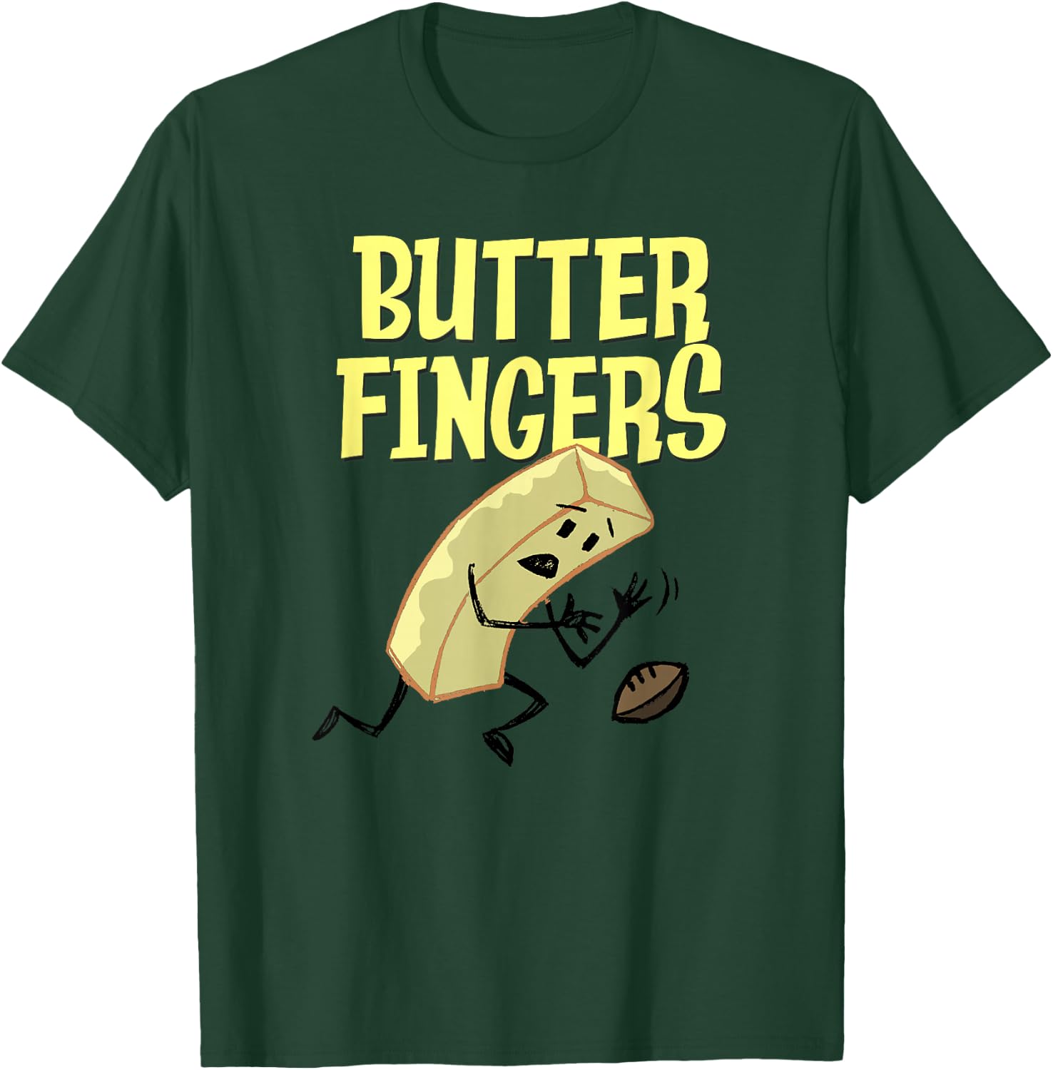 Trendy Graphic Butter Fingers Slippery Football T-Shirt - T-Shirt | Forest