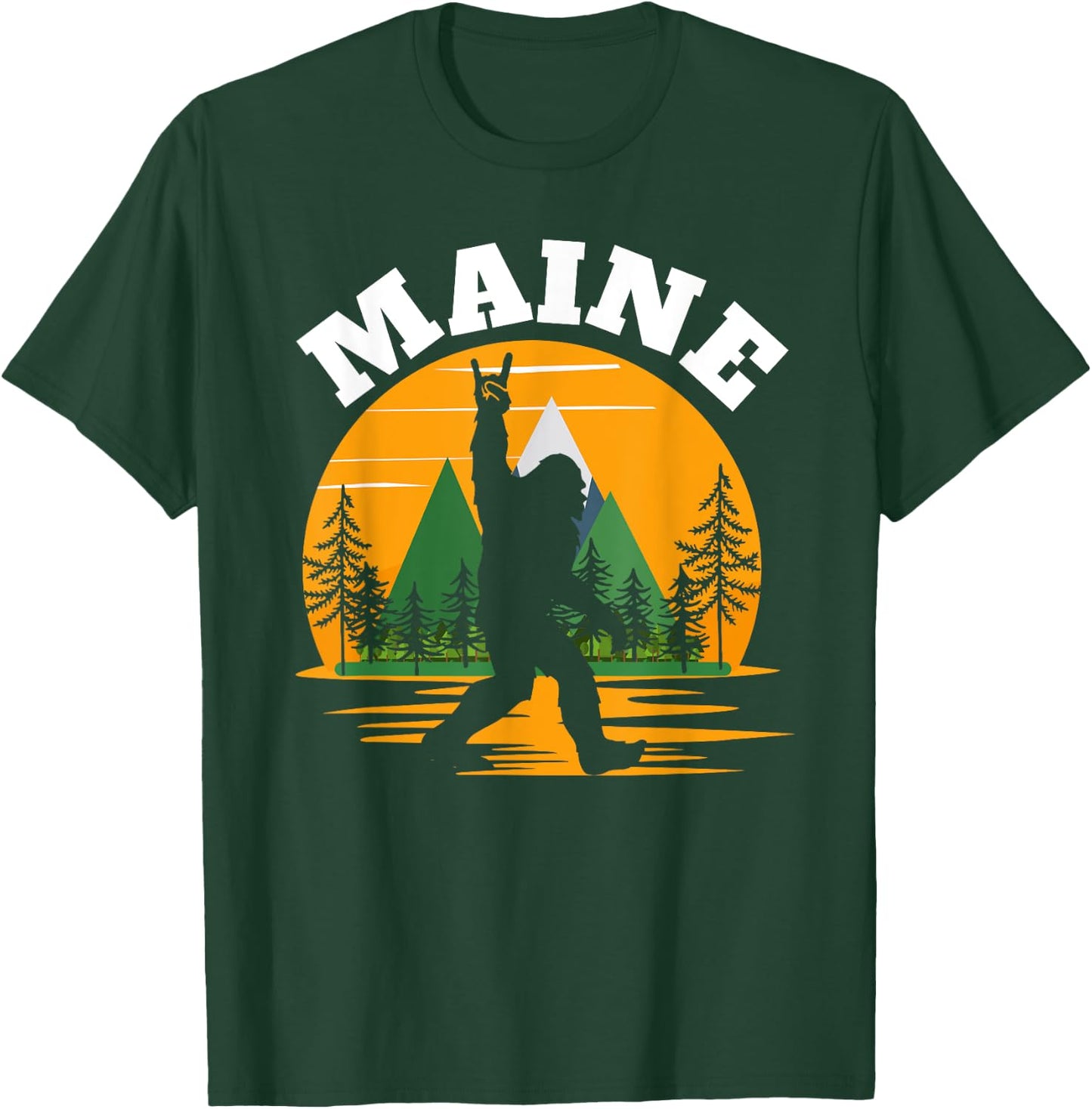 Maine US State Bigfoot Sasquatch T-Shirt - T-Shirt | Forest