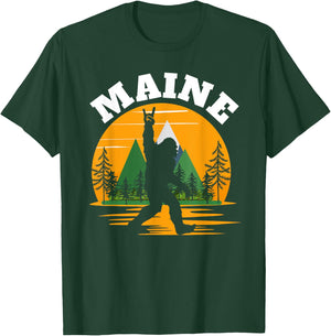 Maine US State Bigfoot Sasquatch T-Shirt - T-Shirt | Forest