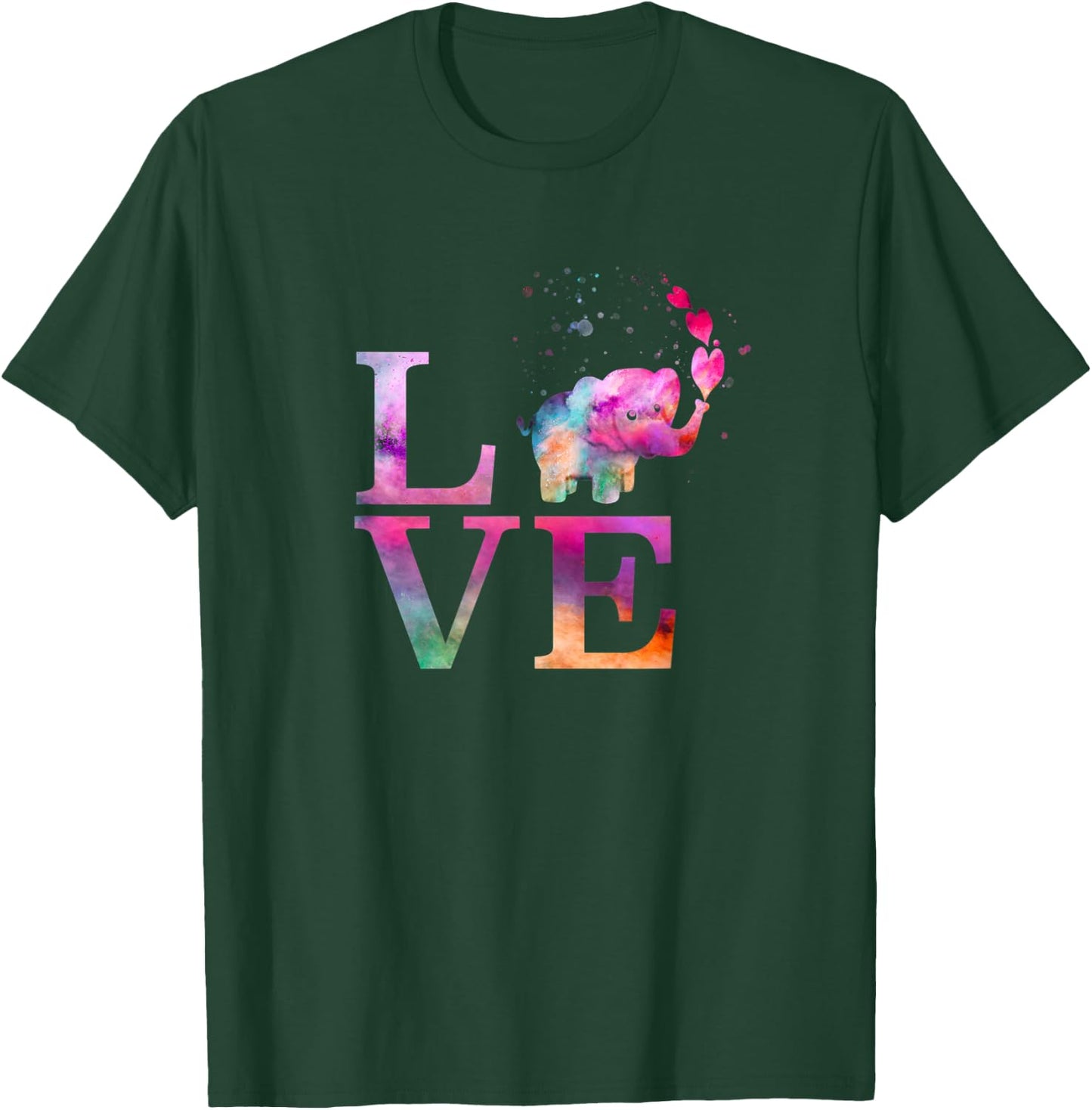 Colorful Baby Elephant Appreciation Day Love Heart Pink Gift T-Shirt - T-Shirt | Forest