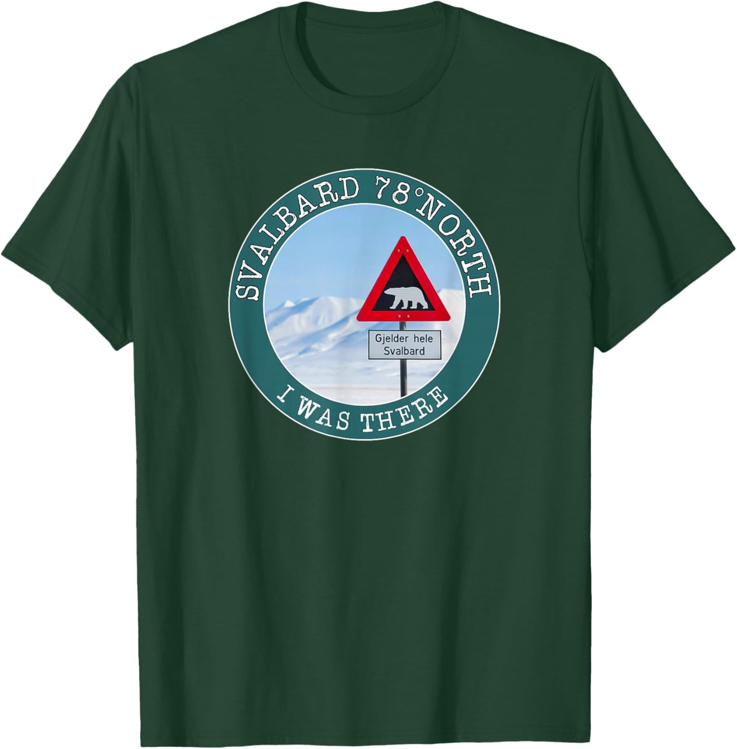 Svalbard 78° North signal with bear at north pole T-Shirt - T-Shirt | Forest