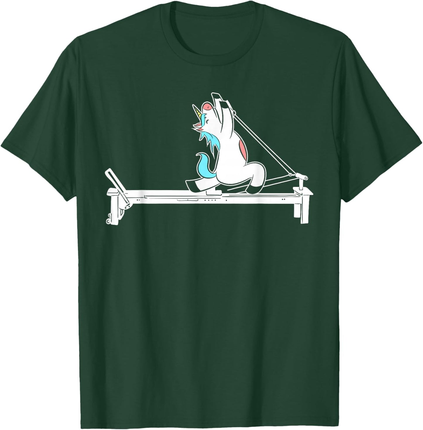 Pilates Unicorn Fitness Exercise Training Meditation T-Shirt - T-Shirt | Forest