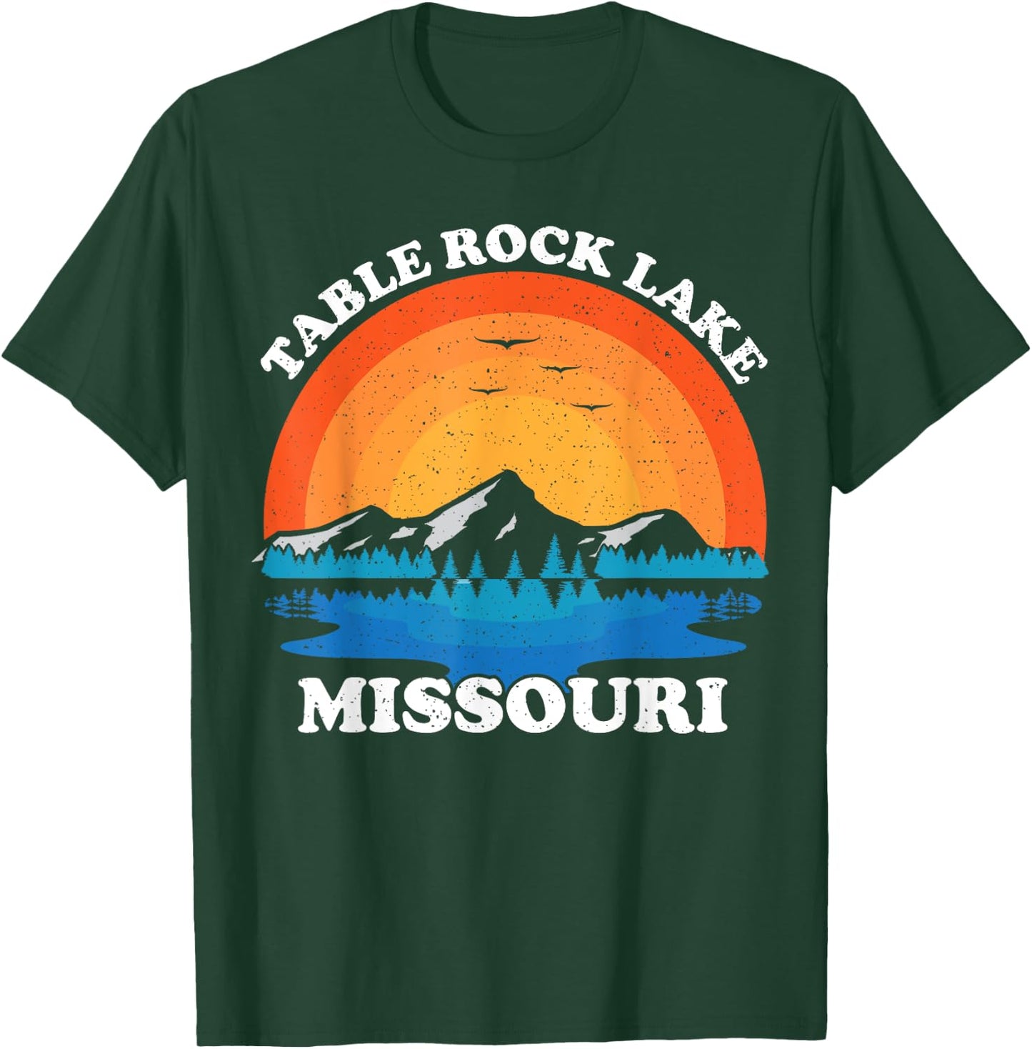 Summer Vacation Retro Sunset Missouri Table Rock Lake Men Women Girls Kids T-Shirt - T-Shirt | Forest