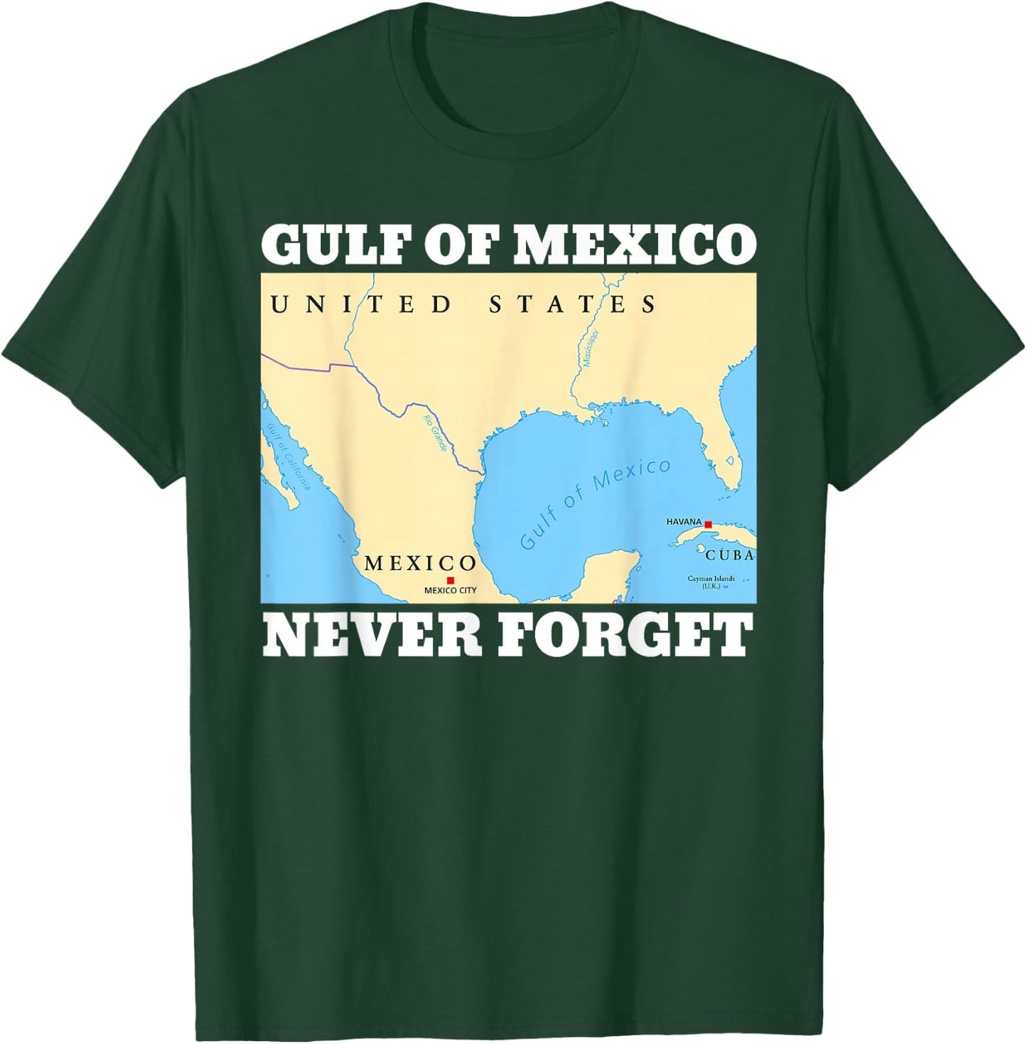 Never Forget Gulf of Mexico Funny T-Shirt - T-Shirt | Forest