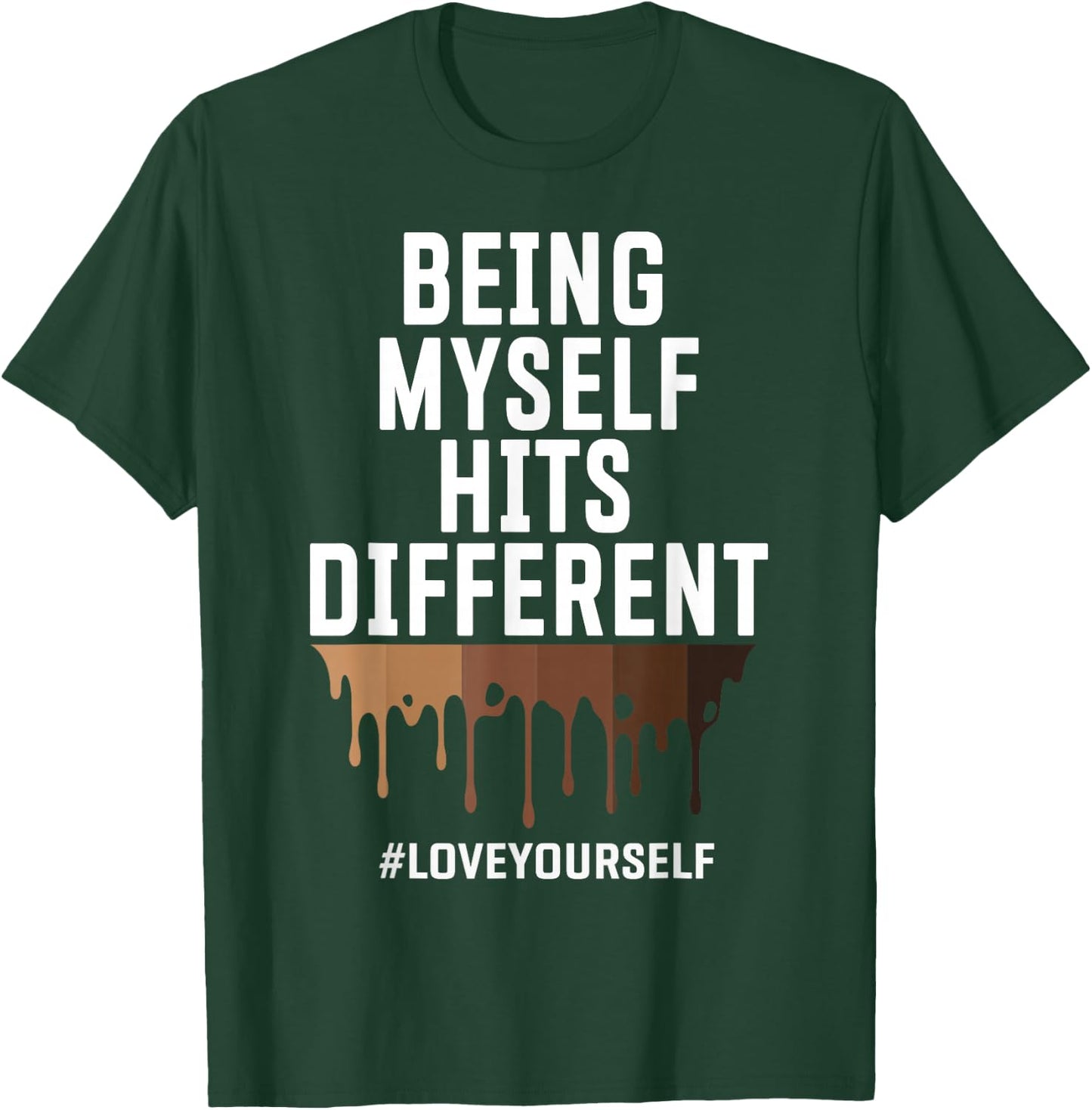 Hits Different Positive Affirmation Quotes Melanin Goddess T-Shirt - T-Shirt | Forest