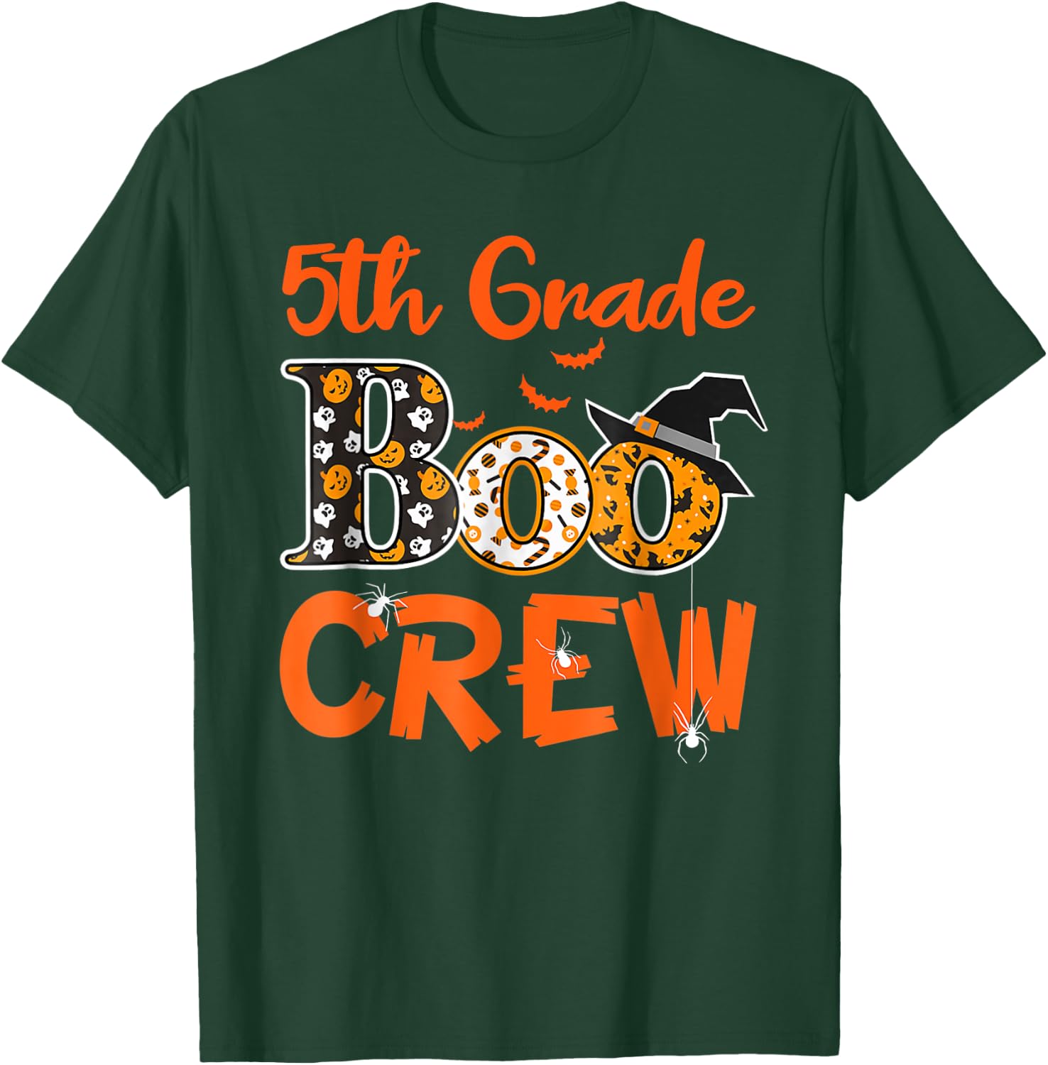 5th Grade Boo Crew Halloween Gifts Teachers Students Costume T-Shirt - T-Shirt | Forest