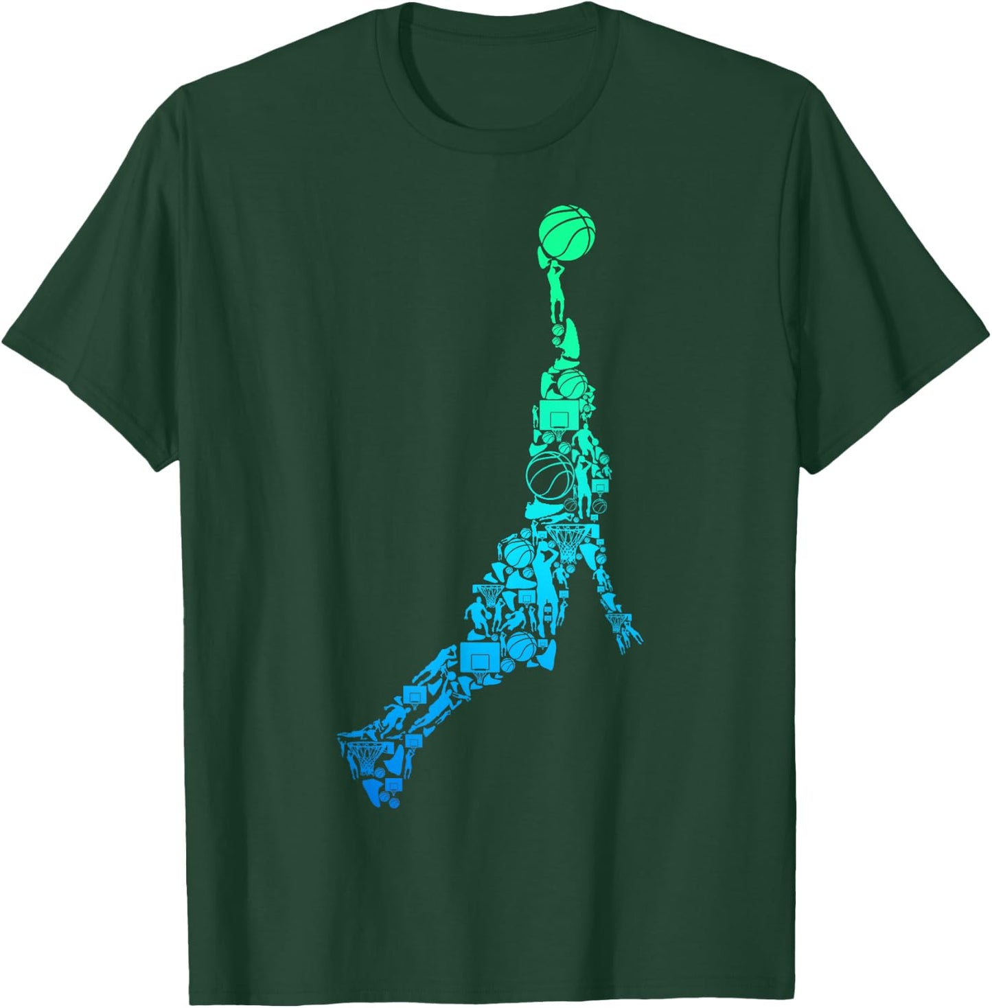 Basketball Basketball Dunking Boys Men Children T-Shirt - T-Shirt | Forest