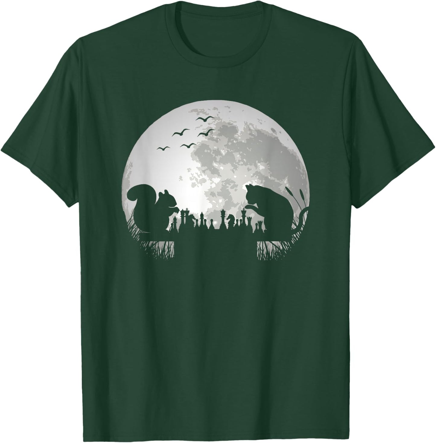 Chess Lover | Chess Piece | Squirrel Cat | Funny Chess T-Shirt - T-Shirt | Forest