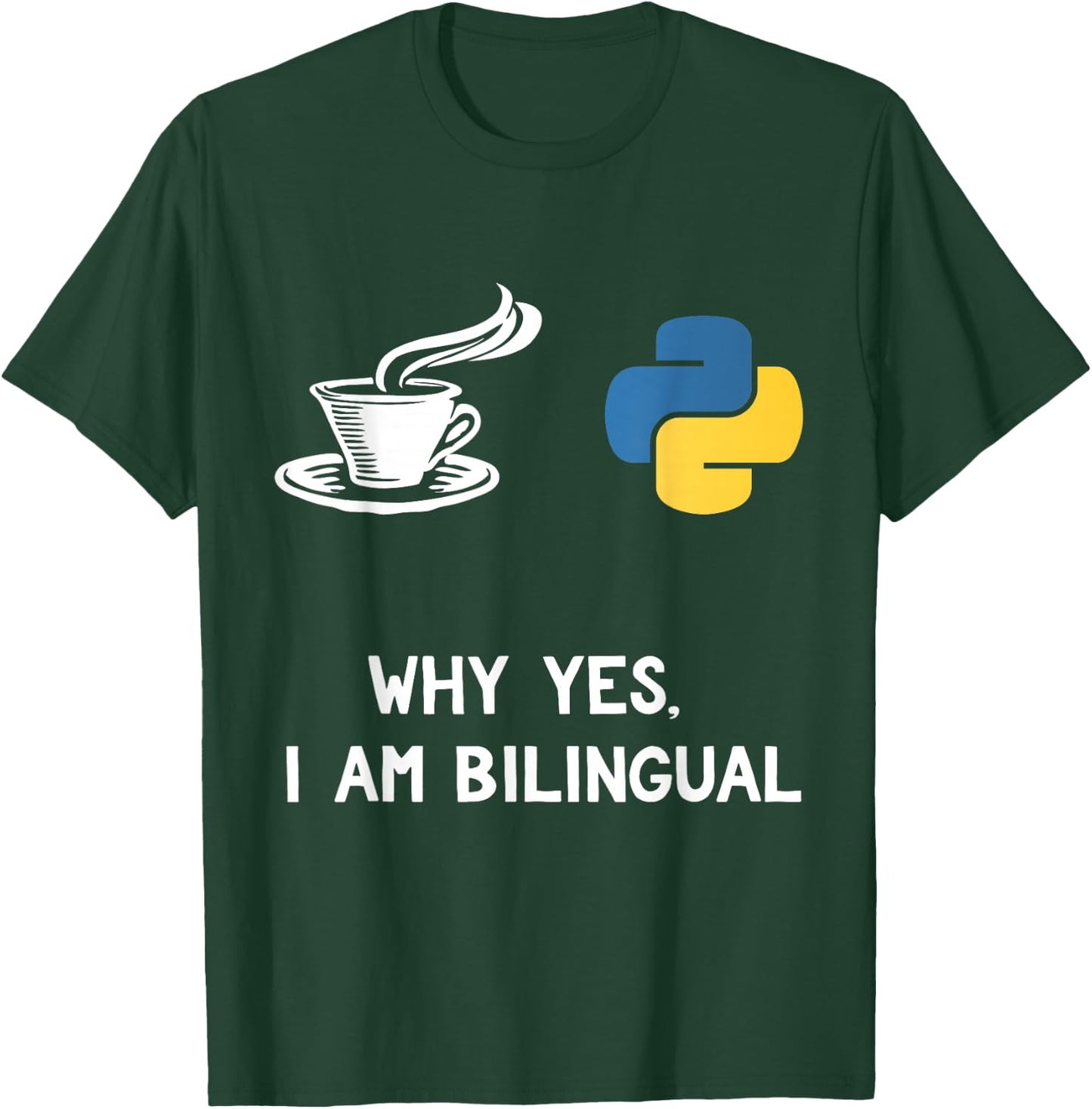 Funny Python Java Programmer Shirt Bilingual Coder Gift T-Shirt - T-Shirt | Forest