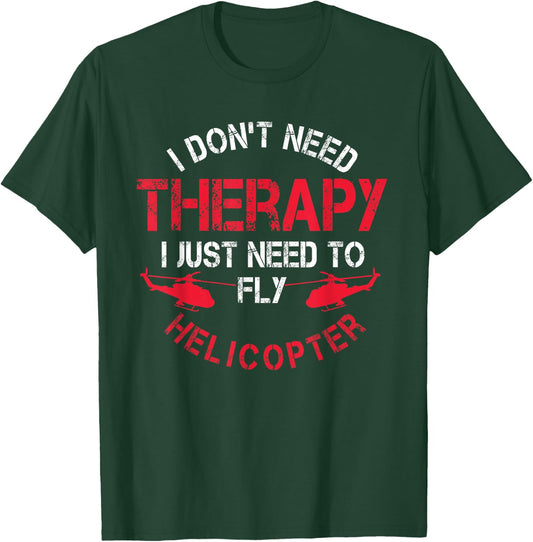 Cool Helicopter Pilot Apparel Men's Black Helicopter Pilot Chopper Lovers Copter Heli Whirlybird T-Shirt - T-Shirt | Forest