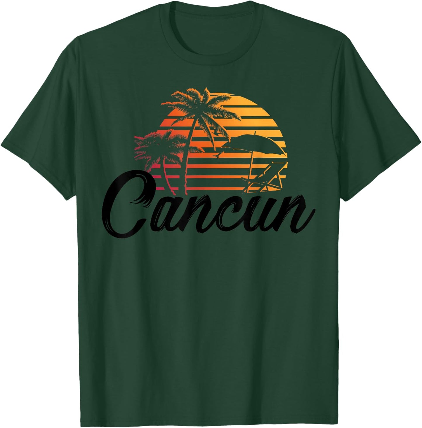Cancun Mexico Beach Palm Tree Party Destination Gift T-Shirt - T-Shirt | Forest