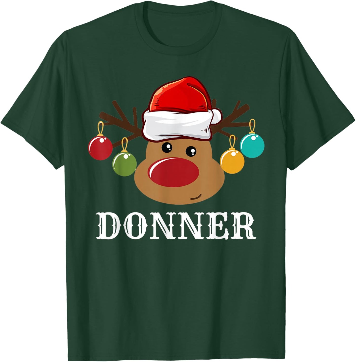 Santa Reindeer Donner Xmas Group Costume T-Shirt - T-Shirt | Forest