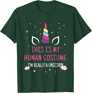 This is My Human Costume I'm Really A Unicorn T-Shirt - T-Shirt | Forest
