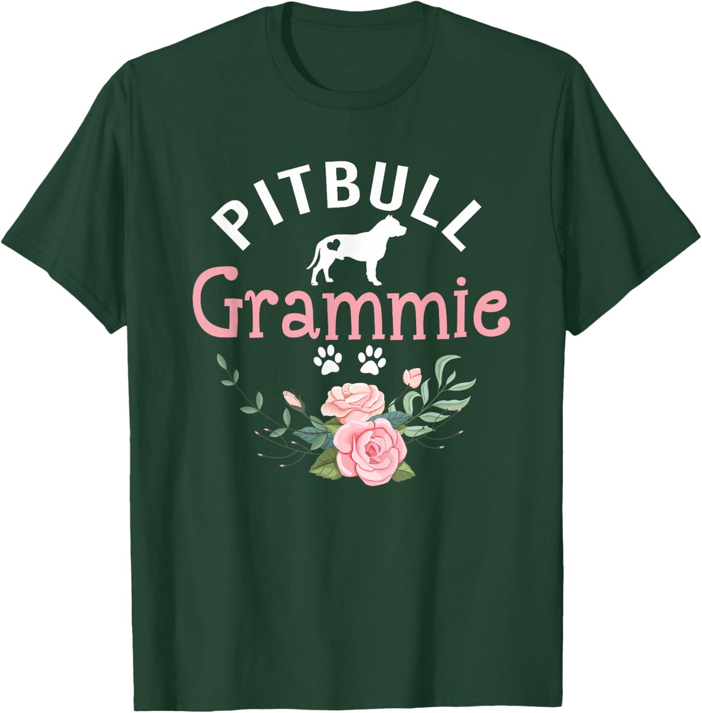 Pitbull Grammie Dog Gifts Grandma Pit Bull Dog Lovers Owners T-Shirt - T-Shirt | Forest