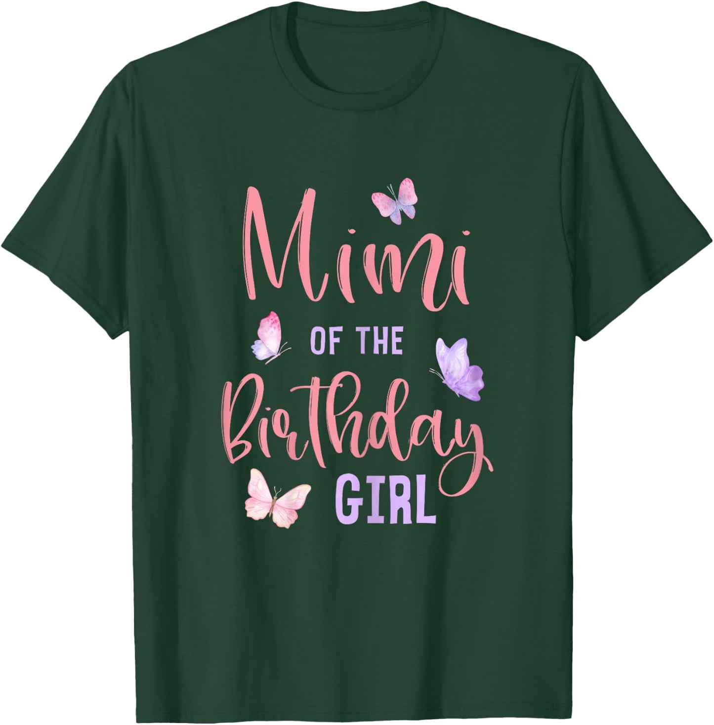 Mimi of The Birthday Girl Butterfly Party Matching Family T-Shirt - T-Shirt | Forest