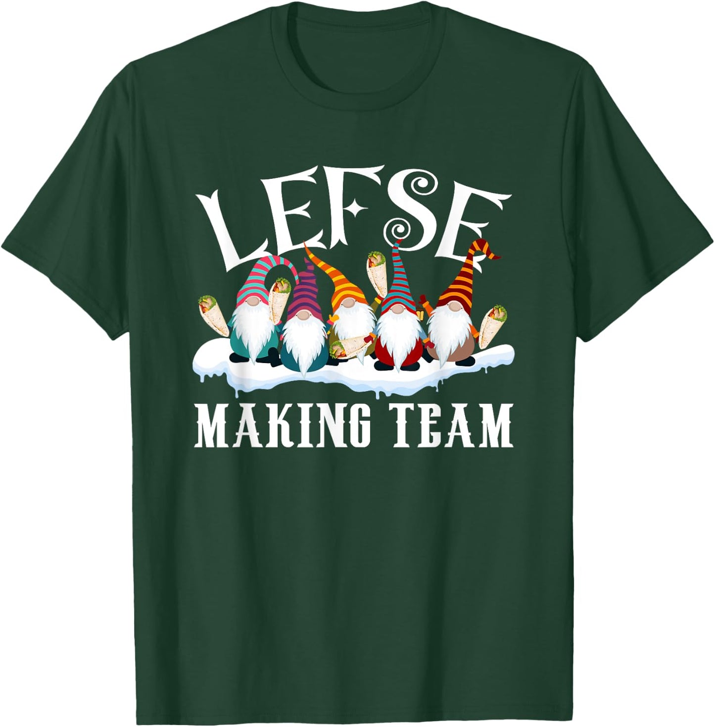 Gnome Nisse Tomte Christmas Xmas Lefse Making Team T-Shirt - T-Shirt | Forest