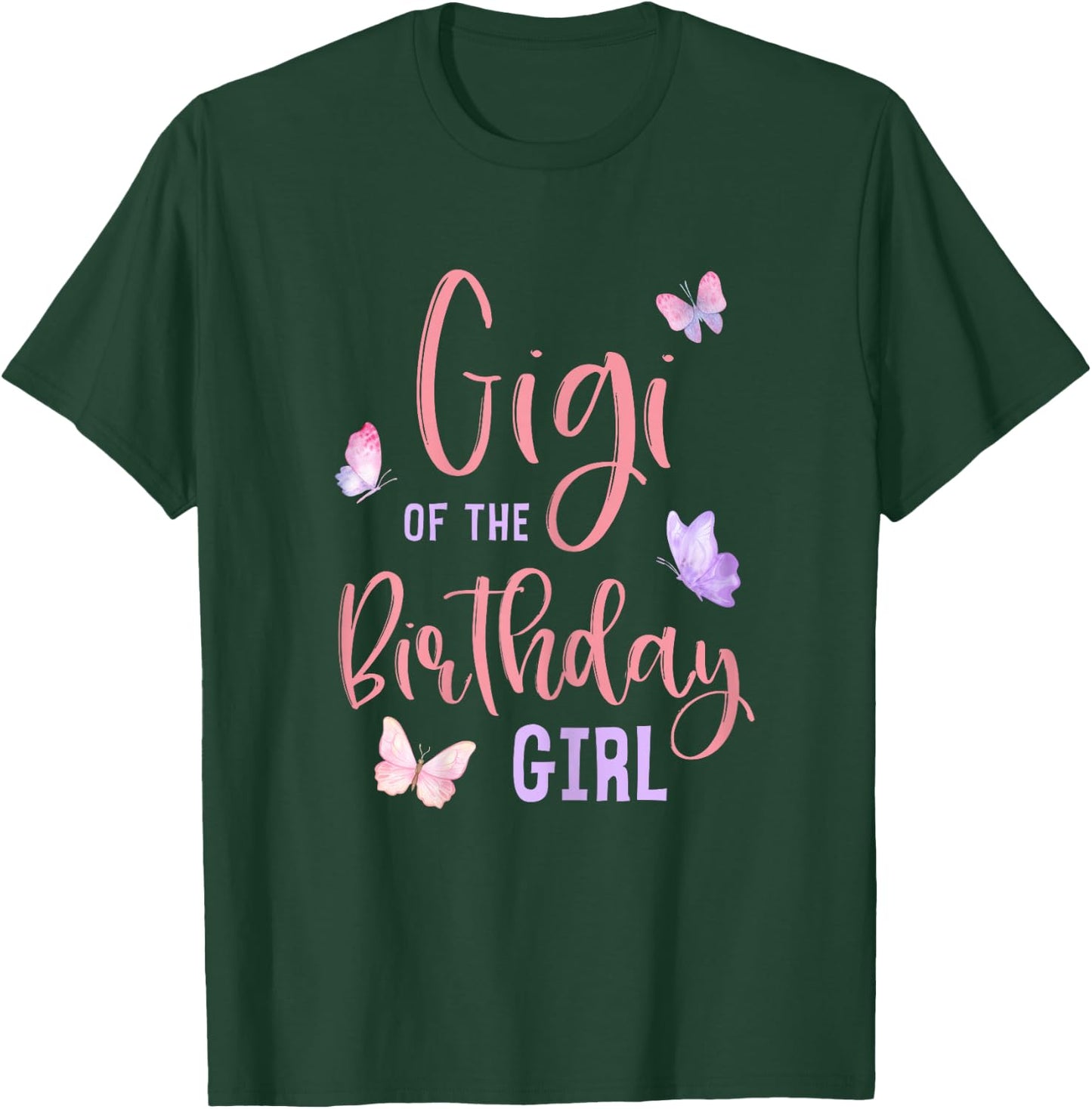 Gigi of The Birthday Girl Butterfly Party Matching Family T-Shirt - T-Shirt | Forest