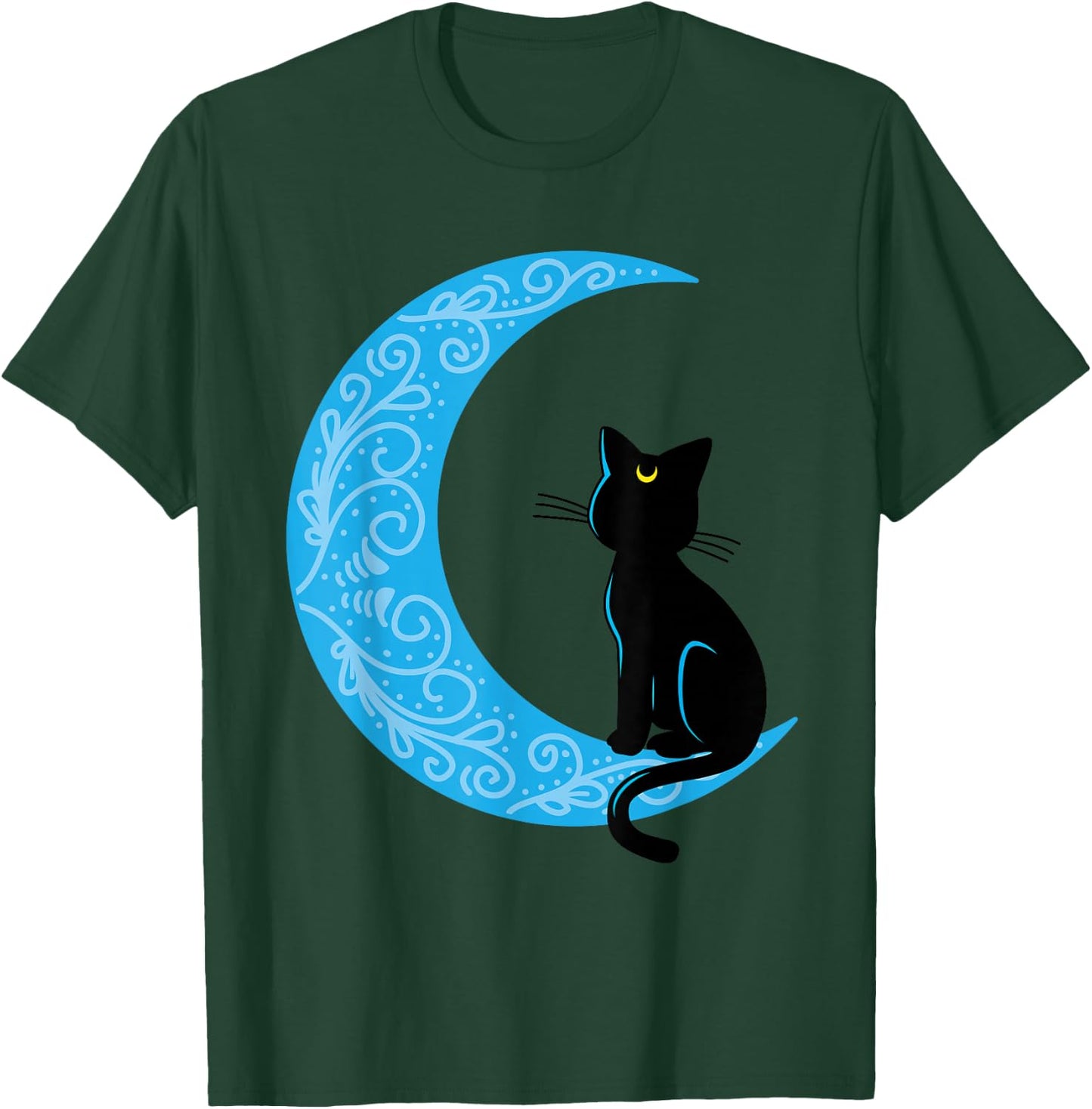 Black Cat Crescent Moon Sailor Mum T-Shirt - T-Shirt | Forest