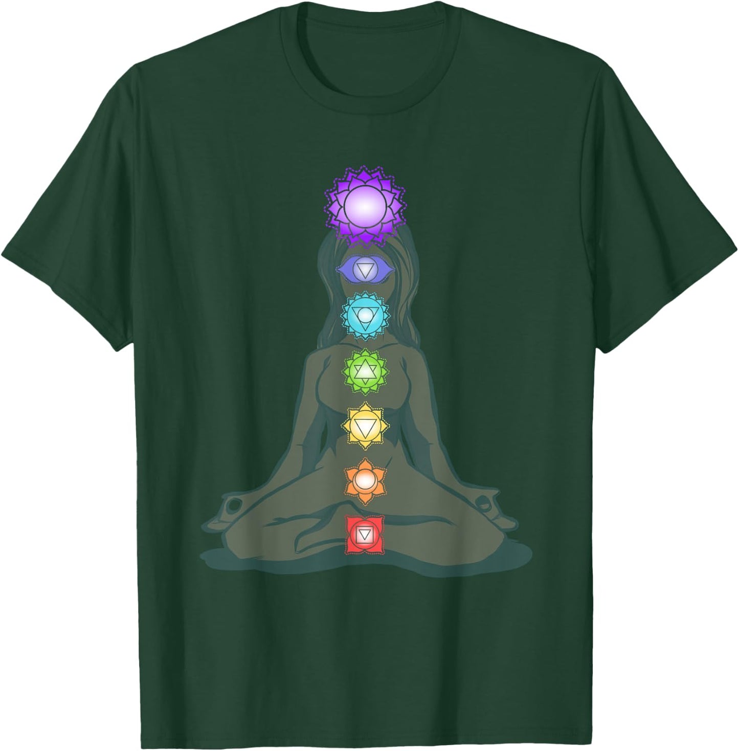 Yoga Meditation Spiritual Body Energy Chakra T-Shirt - T-Shirt | Forest