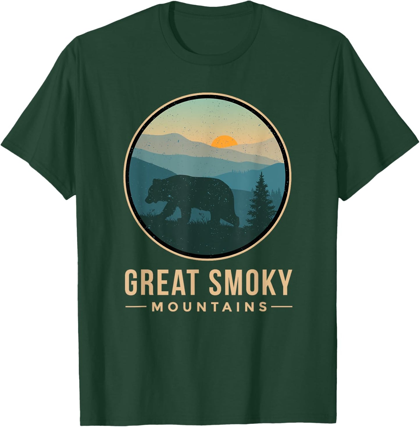 Great Smoky Mountains Shirt National Park Retro Bear Graphic T-Shirt - T-Shirt | Forest