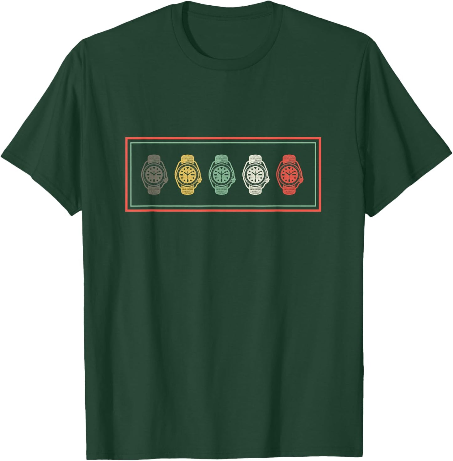 Retro Dive Watch Box Gift - Vintage Wristwatch Design T-Shirt - T-Shirt | Forest