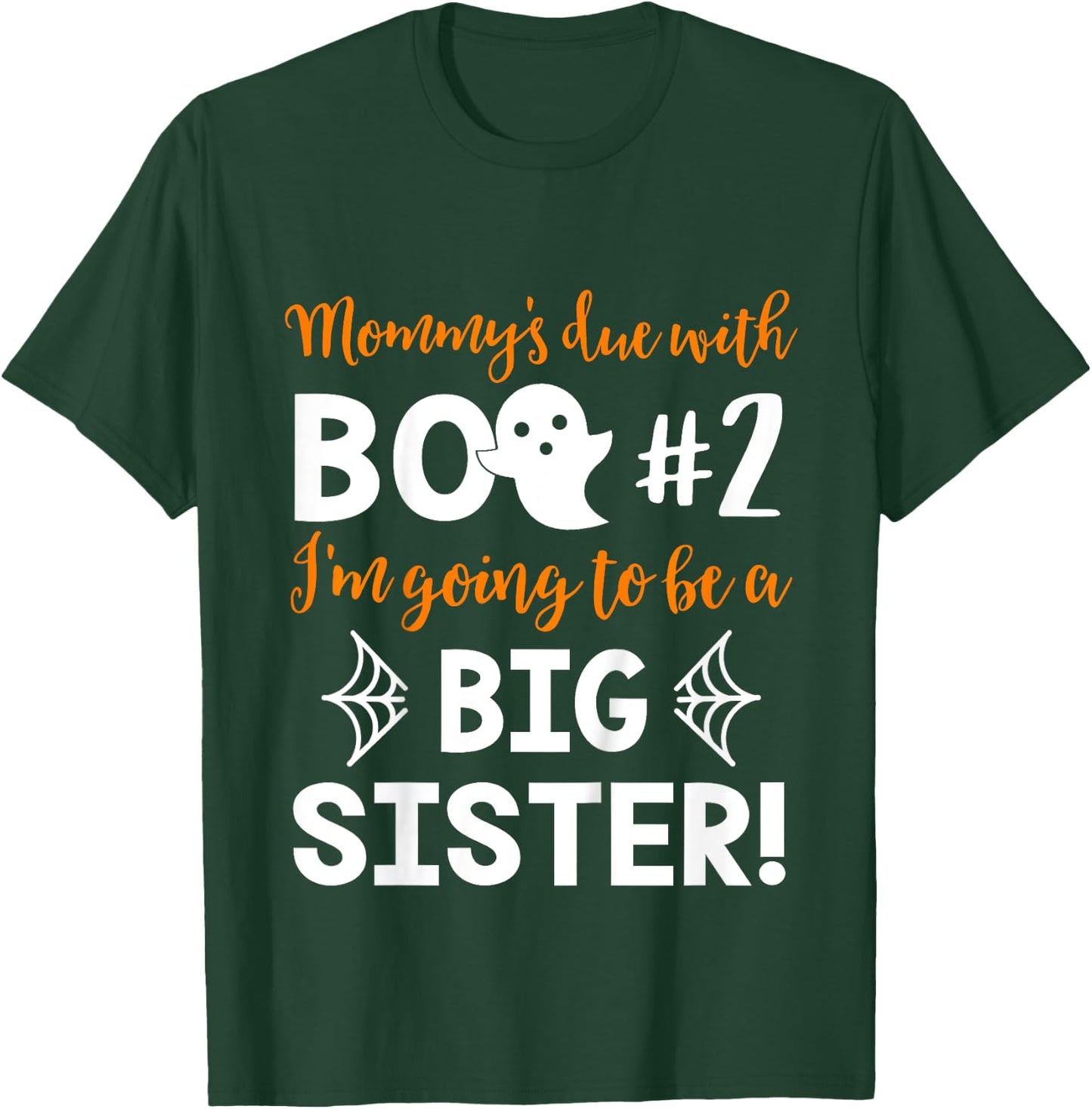 Kids Big Sister Halloween Pregnancy Announcement Shirt Boo #2 T-Shirt - T-Shirt | Forest