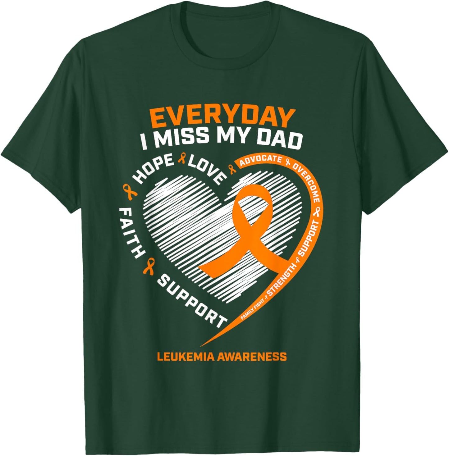 Loving Memory In Remembrance Dad Father Leukemia Awareness T-Shirt - T-Shirt | Forest