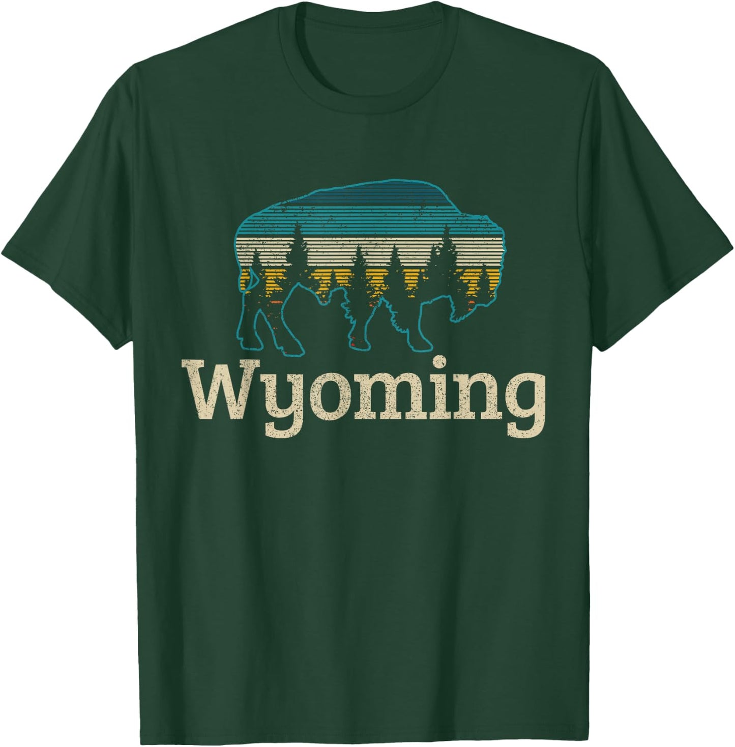 Wyoming Bison Vintage Souvenir T-Shirt - T-Shirt | Forest