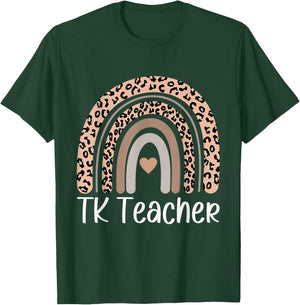 TK Teacher Rainbow Back To School Cute Teacher Men Women T-Shirt - T-Shirt | Forest