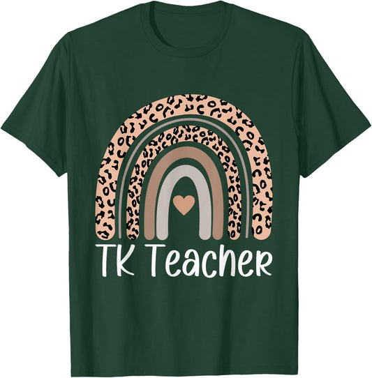 TK Teacher Rainbow Back To School Cute Teacher Men Women T-Shirt - T-Shirt | Forest
