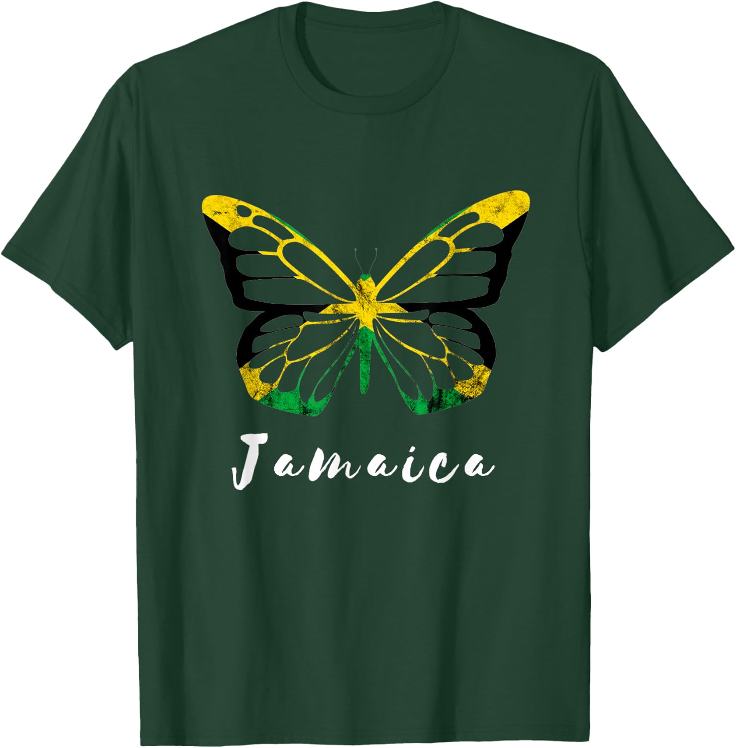 Jamaica Pride Jamaican Butterfly Heroic Roots Freedom T-Shirt - T-Shirt | Forest