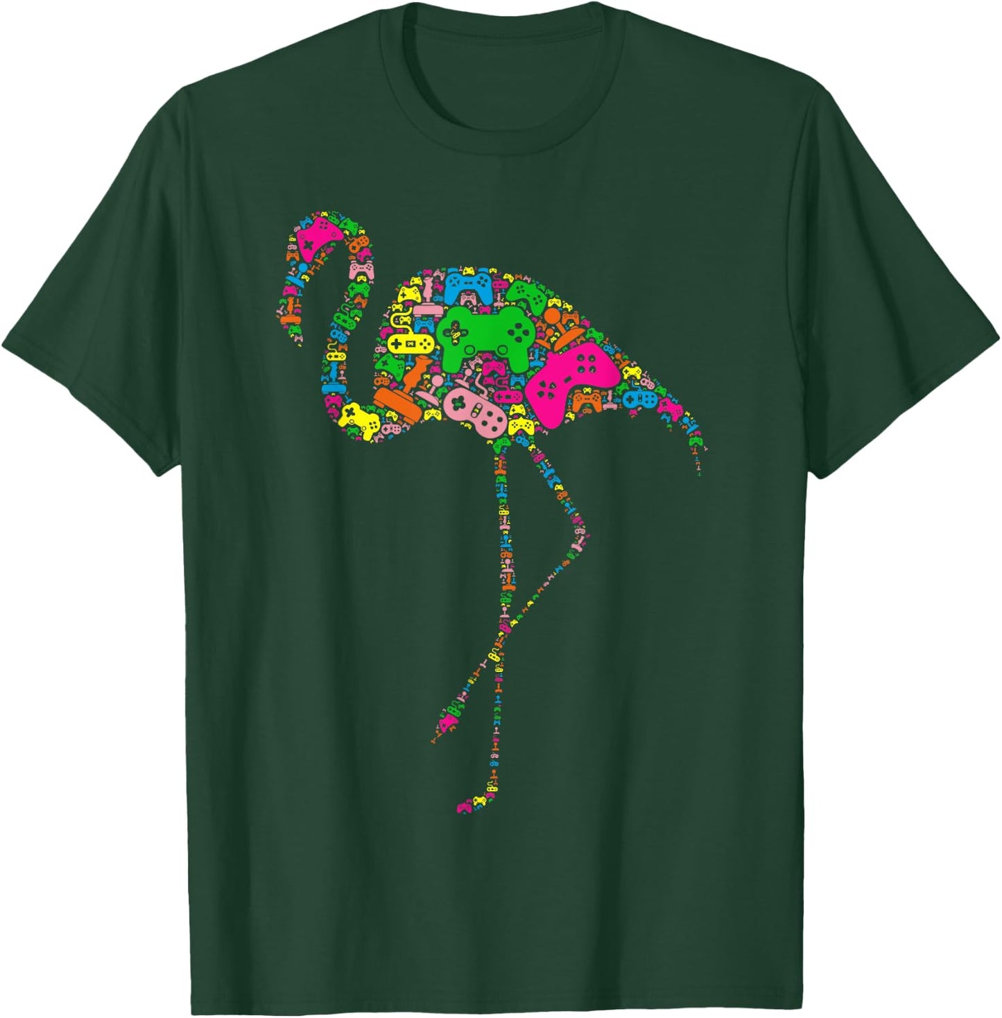 Funny Flamingo Controller for Boy & Girl Gamers - Video Game T-Shirt - T-Shirt | Forest