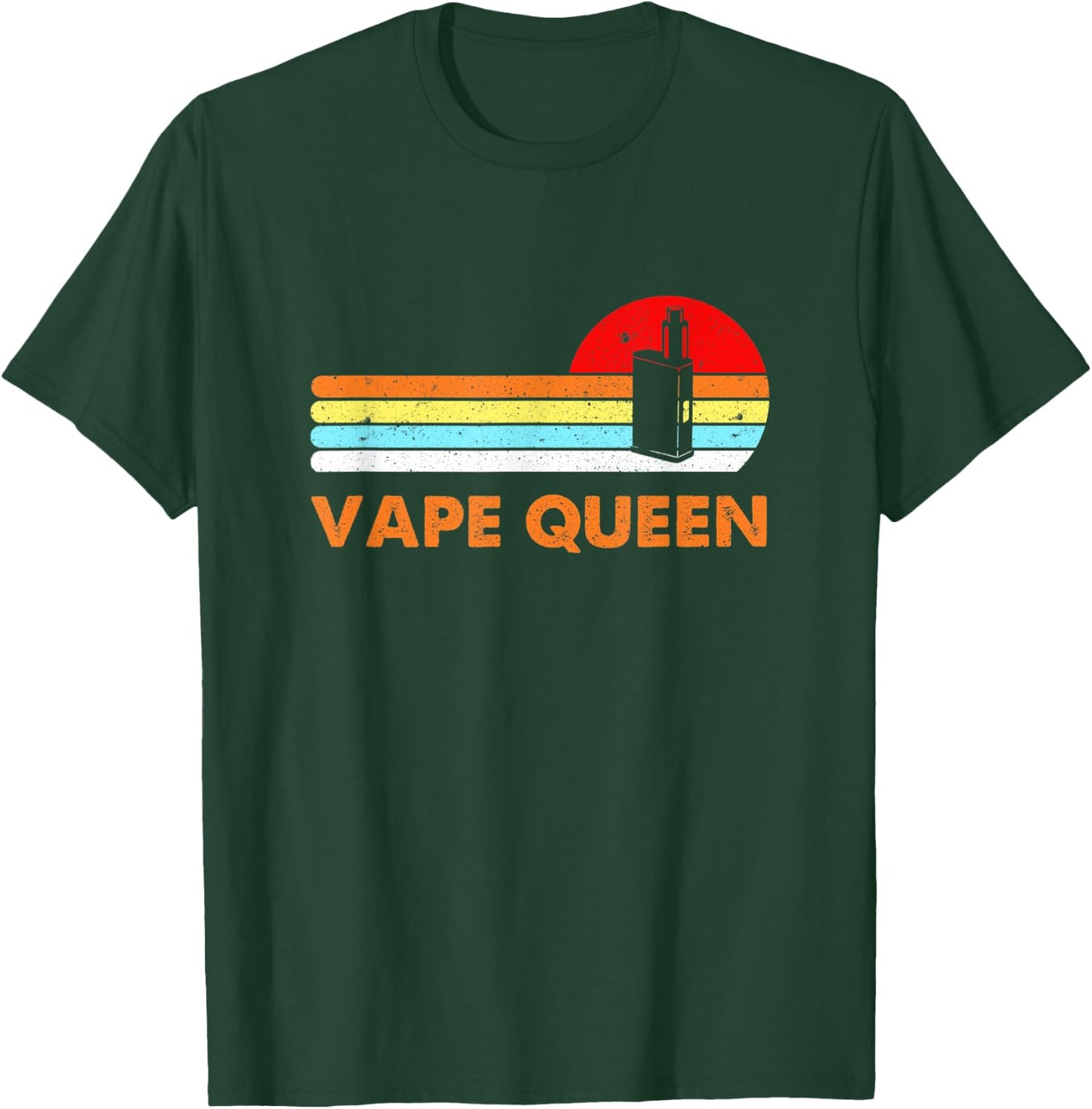 Vape Queen Juice Pen Vintage Retro Distressed Vaping Women T-Shirt - T-Shirt | Forest