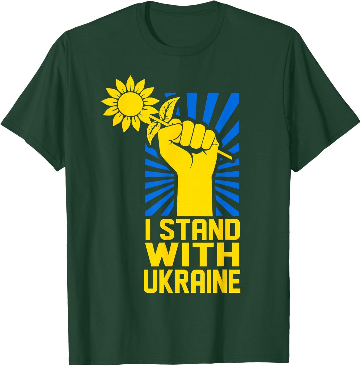 I Stand With Ukraine Sun-flower Support Ukraine Ukrainian T-Shirt - T-Shirt | Forest