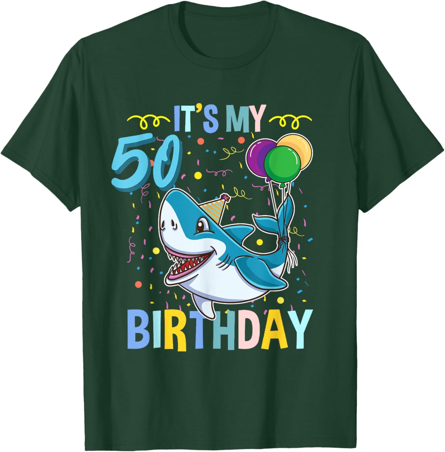 Shark Lover Its My 50th Birthday T-Shirt - T-Shirt | Forest