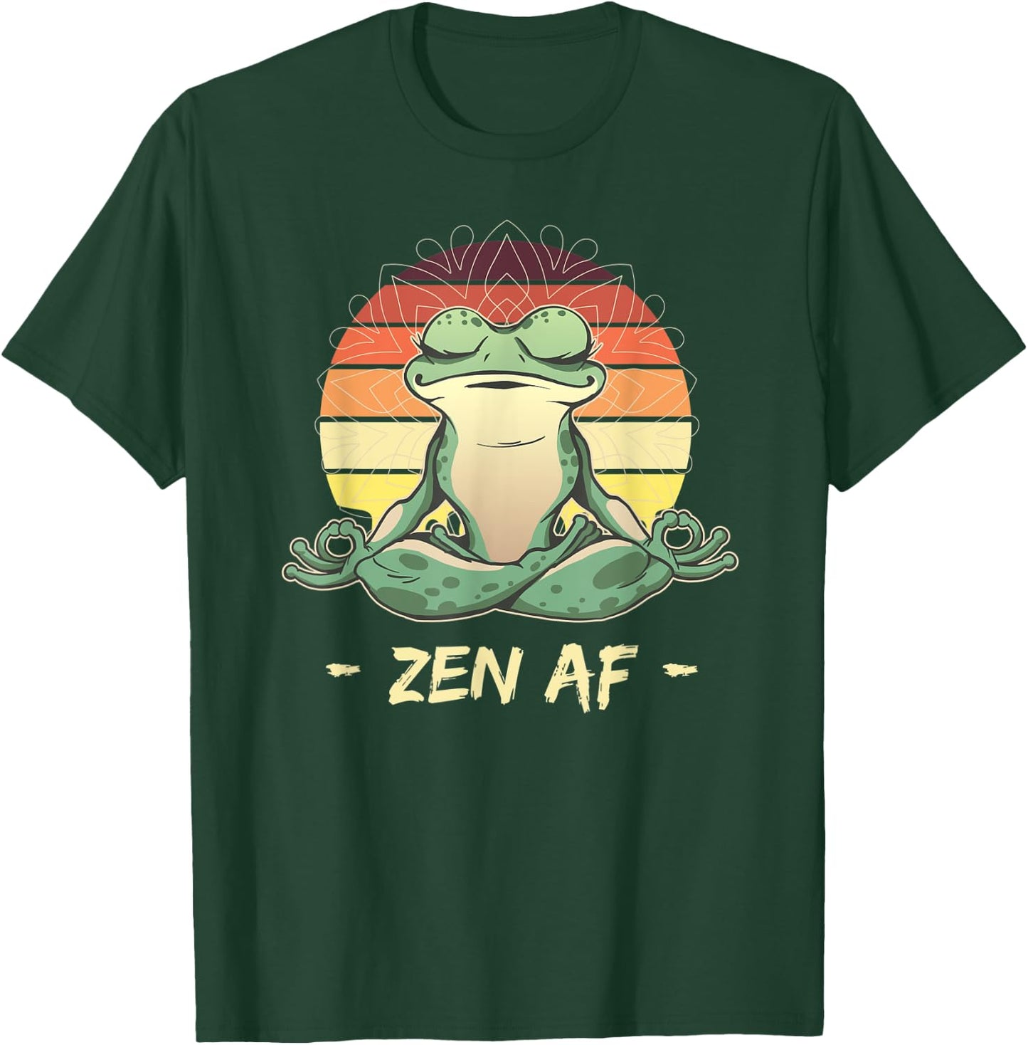 Funny Frog Yoga Meditation Pilates Animal Lover Toad Zen AF T-Shirt - T-Shirt | Forest