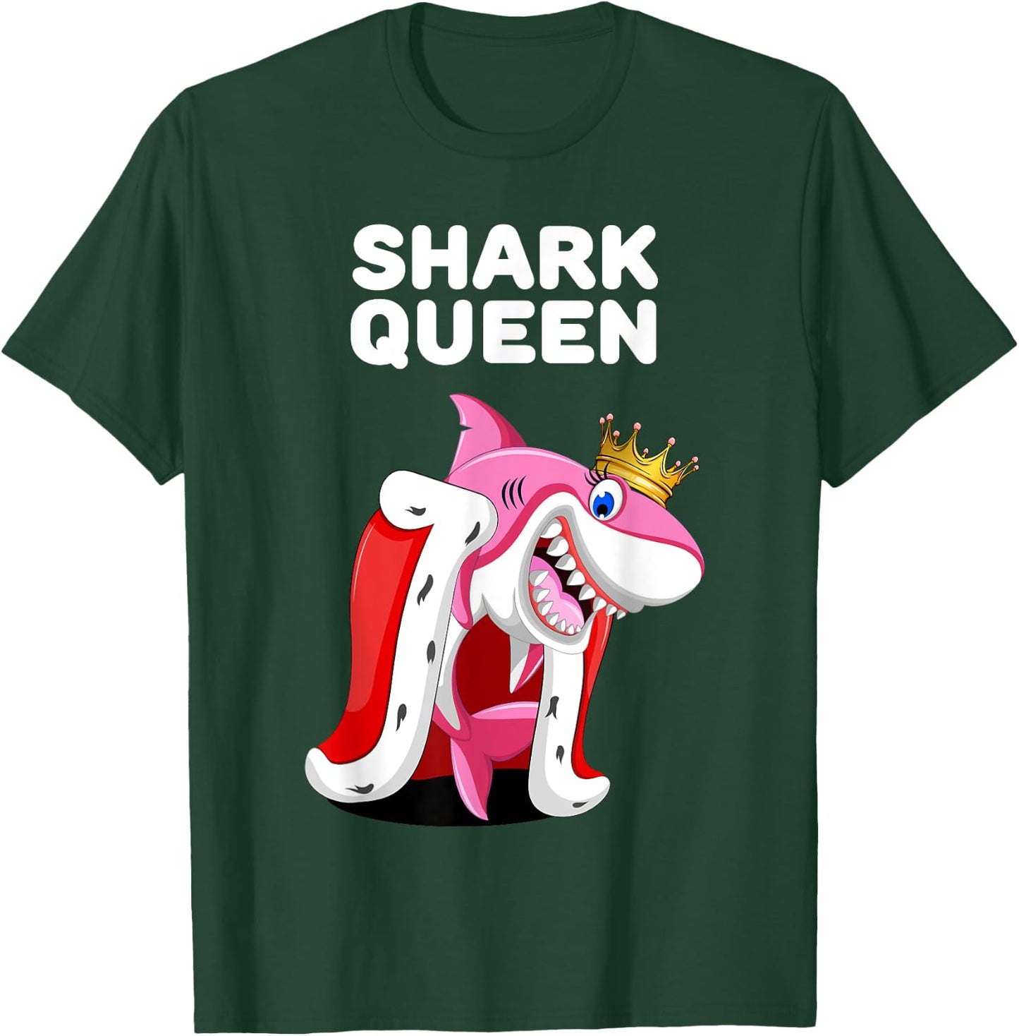 Shark Queen | Girls Shark | Shark T-Shirt - T-Shirt | Forest