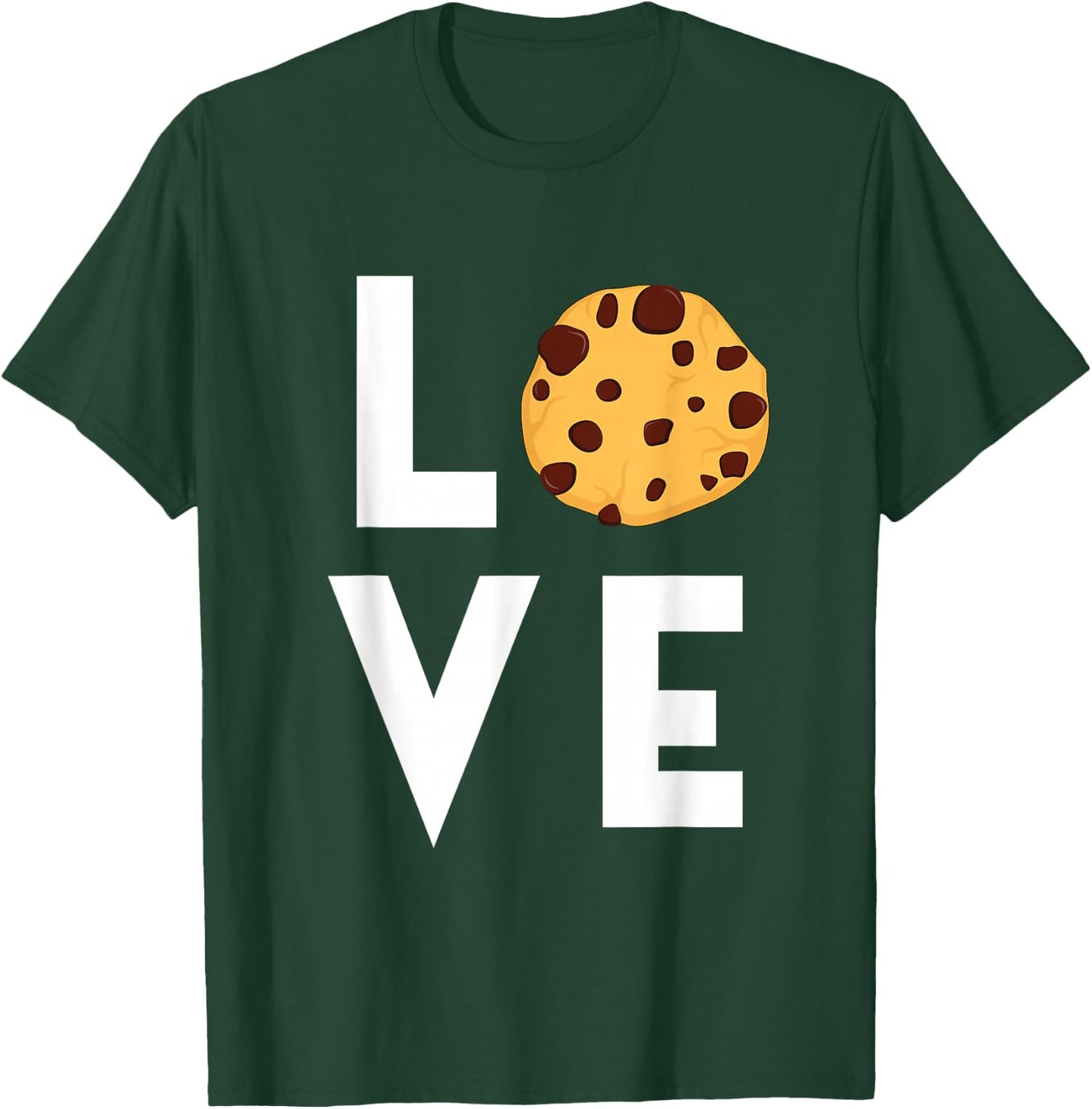 Cute I Love Chocolate Chip Cookies Funny Baking Gift Foodie T-Shirt - T-Shirt | Forest