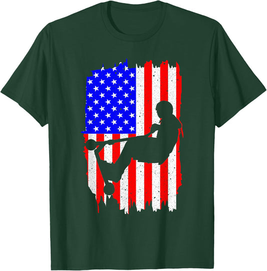 Funny American Flag Stunt Scooter Designs Men Women Riders T-Shirt - T-Shirt | Forest