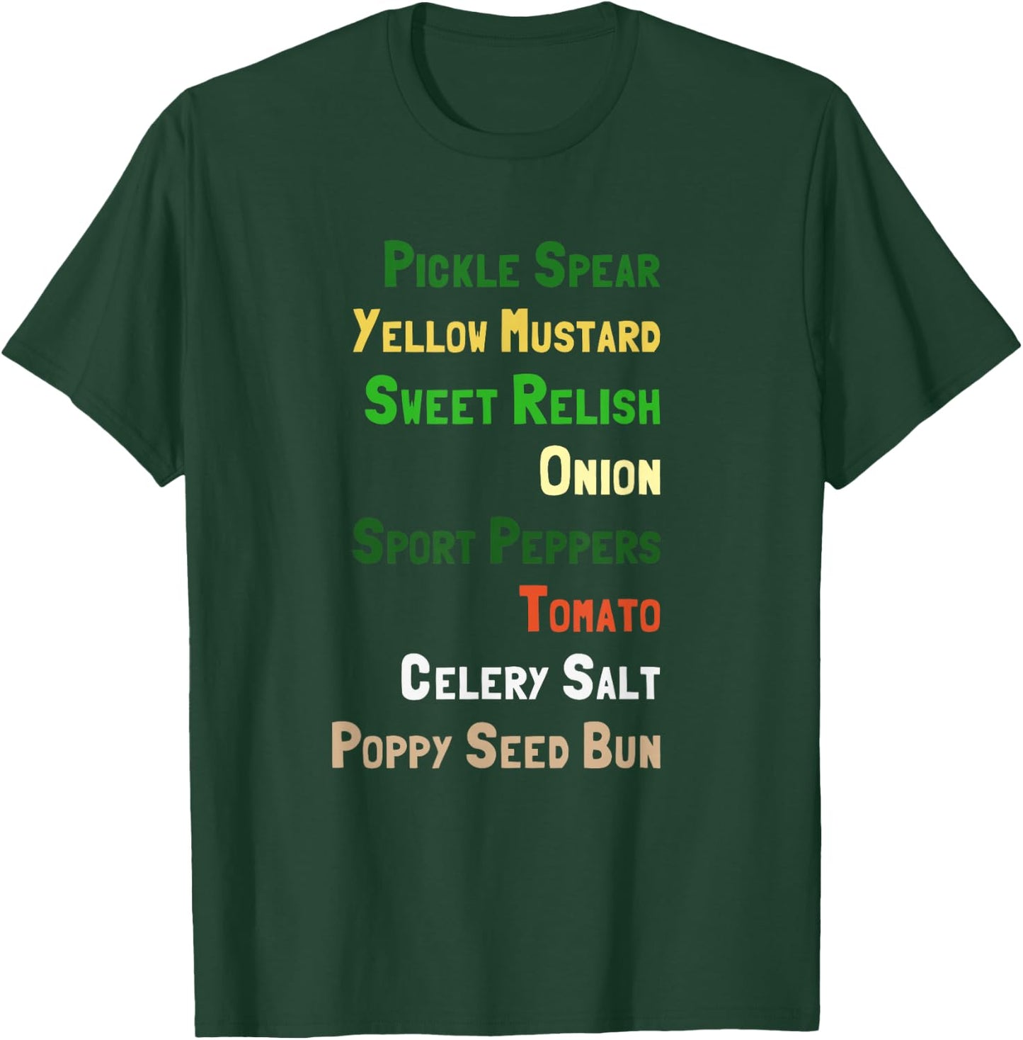 Chicago Hot Dog Ingredients T-Shirt - T-Shirt | Forest