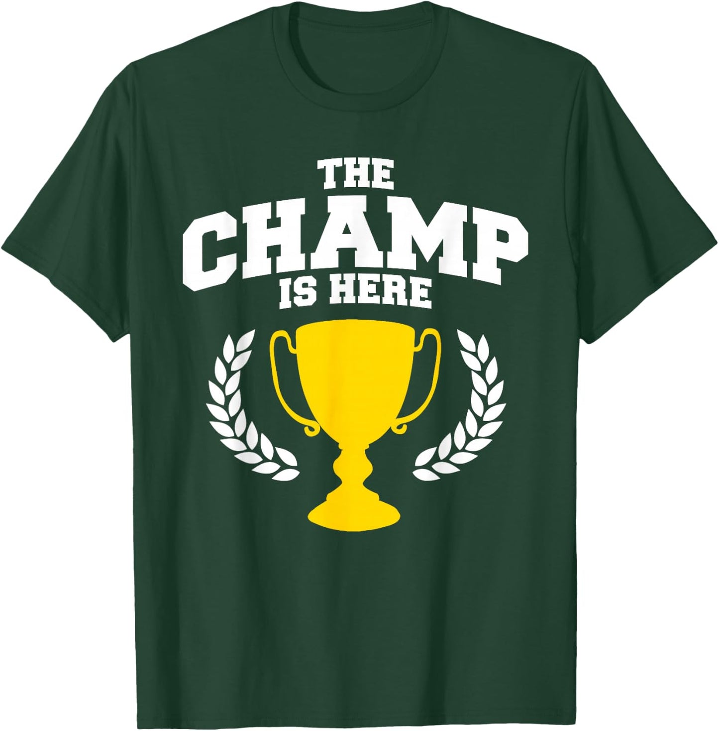 Miftees The Champ is Here Black Classic Fit Collarless Short Sleeve - Men's Small T-Shirt - T-Shirt | Forest