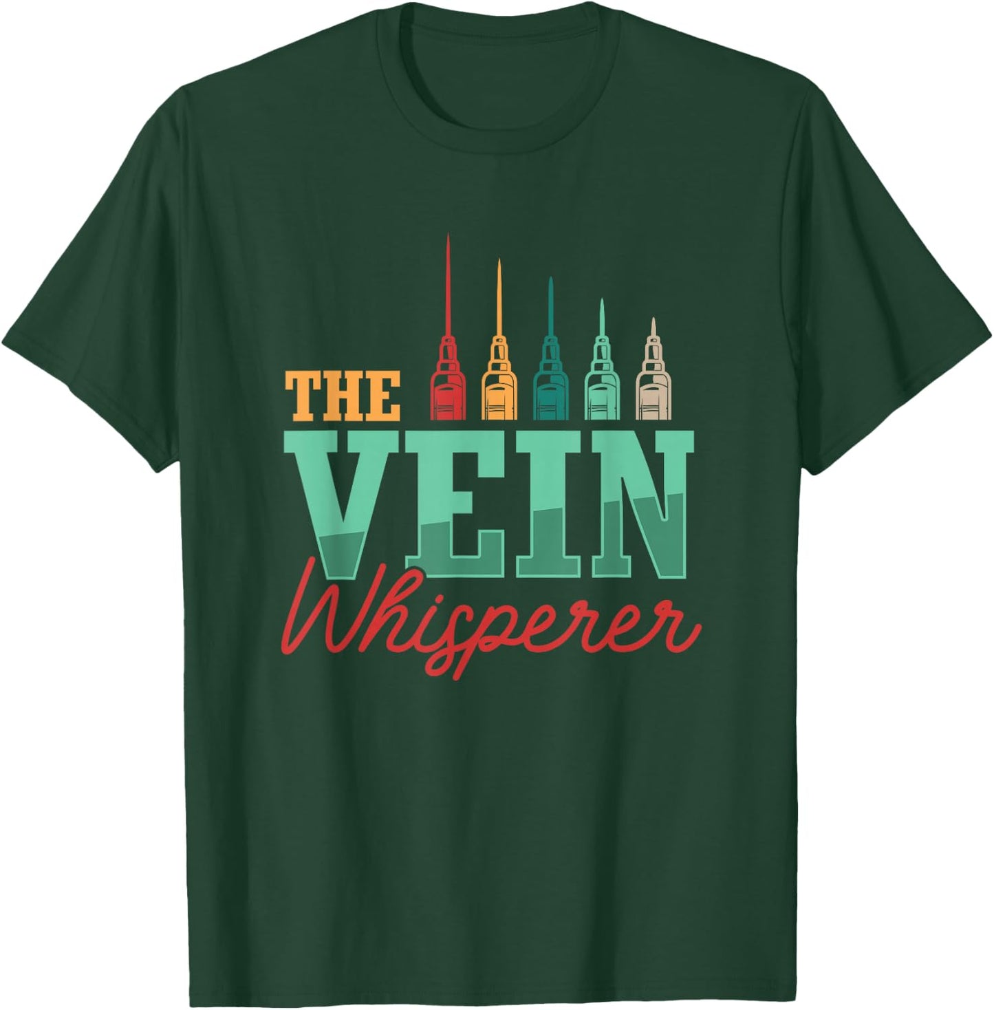 Retro Vein Whisperer Phlebotomist Medical Nurse Phlebotomy T-Shirt - T-Shirt | Forest