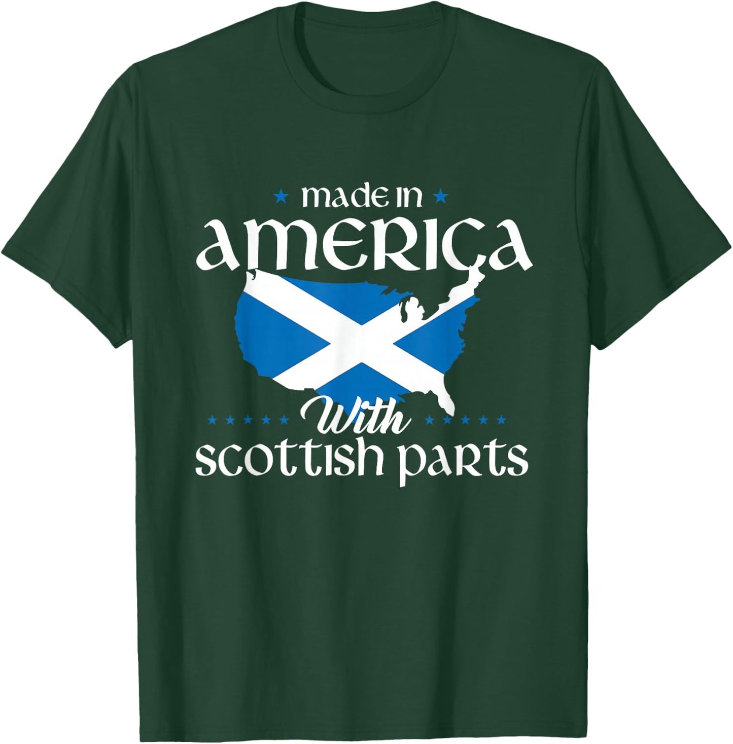 Made in America with Scottish Parts Scotland Pride Heritage T-Shirt - T-Shirt | Forest