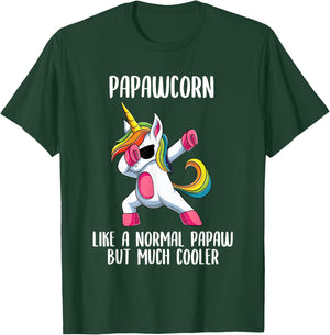Unicorn Papaw Girl Birthday Party Apparel PapawCorn Cute T-Shirt - T-Shirt | Forest