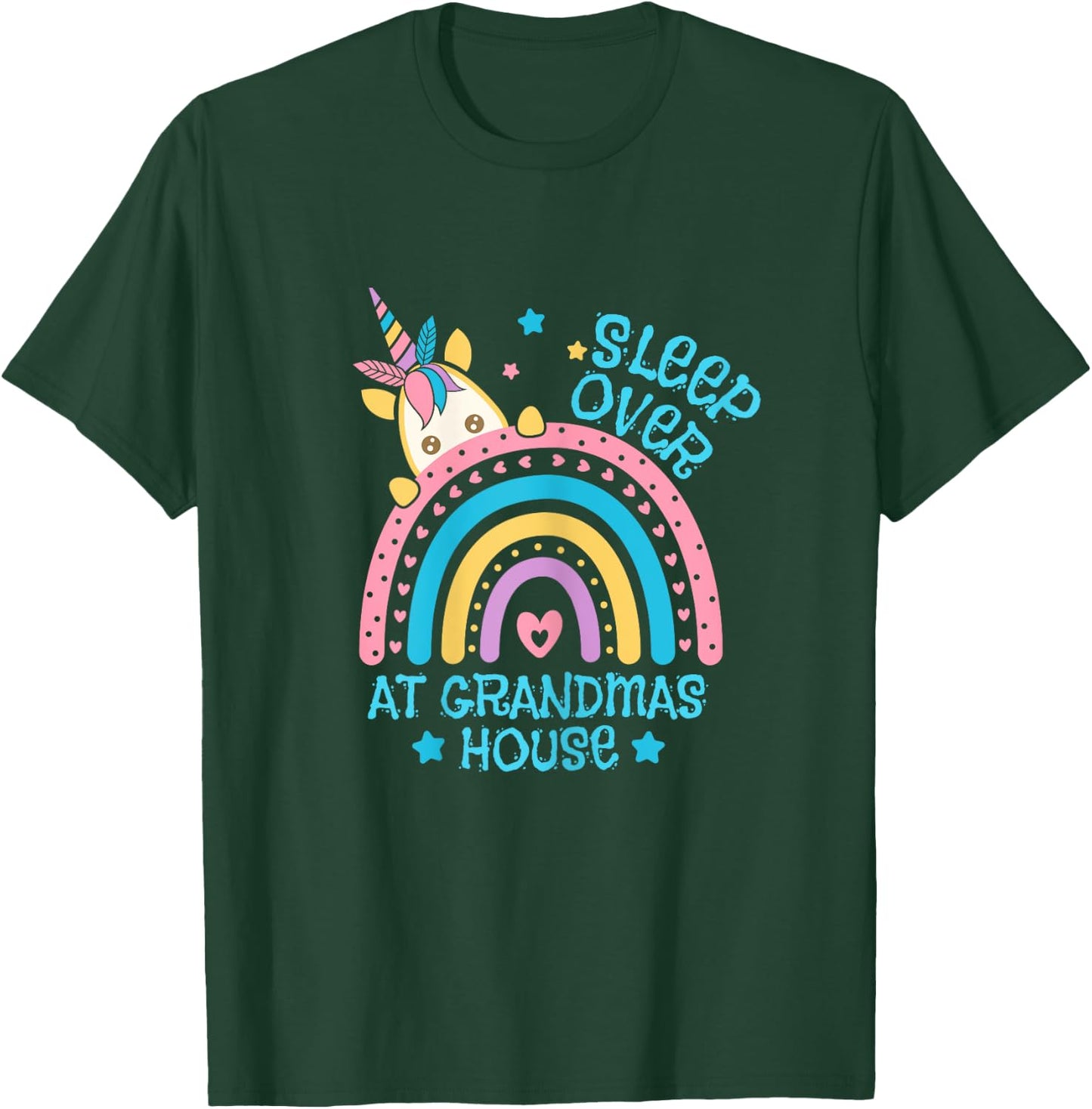 Unicorn Slumber Party Sleepover At Grandmas House T-Shirt - T-Shirt | Forest